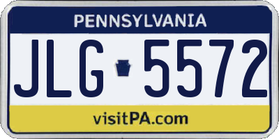 PA license plate JLG5572