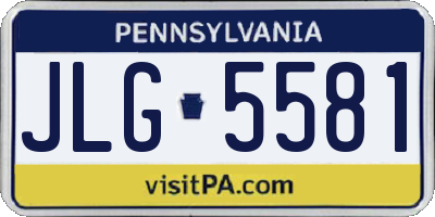 PA license plate JLG5581