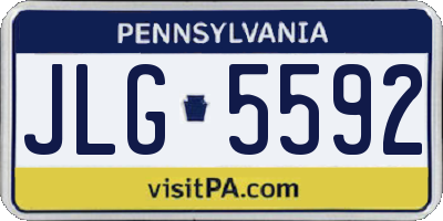PA license plate JLG5592