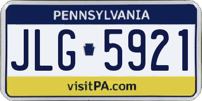 PA license plate JLG5921