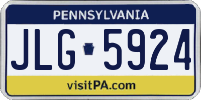 PA license plate JLG5924