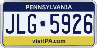 PA license plate JLG5926