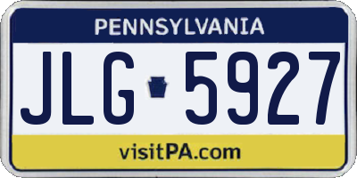 PA license plate JLG5927