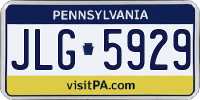 PA license plate JLG5929