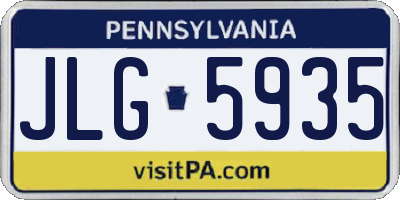 PA license plate JLG5935