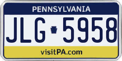 PA license plate JLG5958