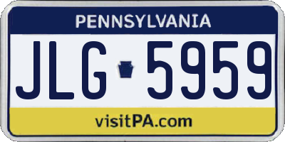 PA license plate JLG5959