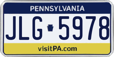 PA license plate JLG5978