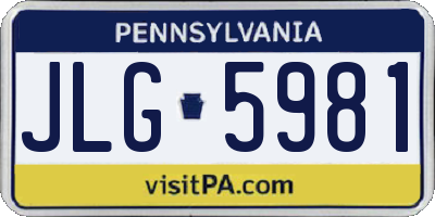 PA license plate JLG5981