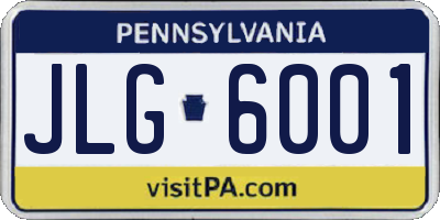 PA license plate JLG6001