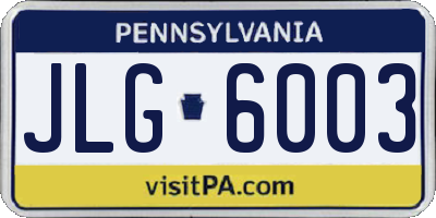 PA license plate JLG6003