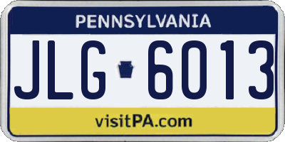 PA license plate JLG6013
