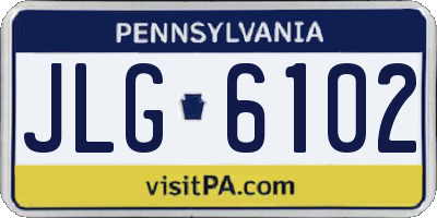 PA license plate JLG6102