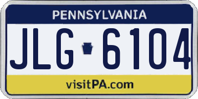 PA license plate JLG6104