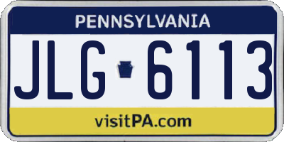 PA license plate JLG6113