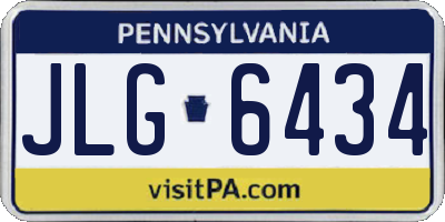 PA license plate JLG6434