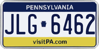 PA license plate JLG6462