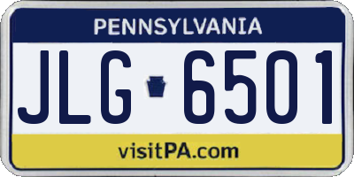 PA license plate JLG6501