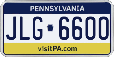 PA license plate JLG6600