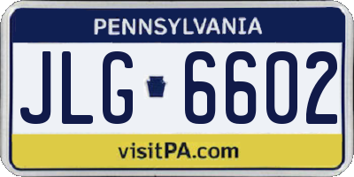PA license plate JLG6602