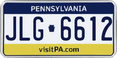 PA license plate JLG6612