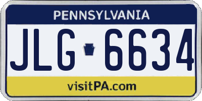 PA license plate JLG6634