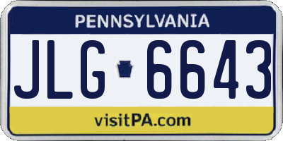 PA license plate JLG6643