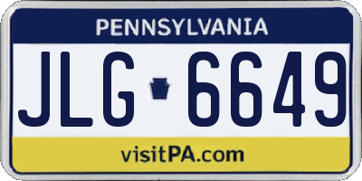 PA license plate JLG6649