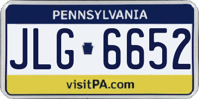 PA license plate JLG6652