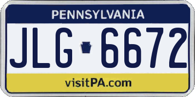 PA license plate JLG6672