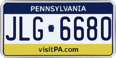 PA license plate JLG6680