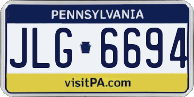 PA license plate JLG6694