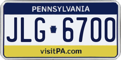 PA license plate JLG6700