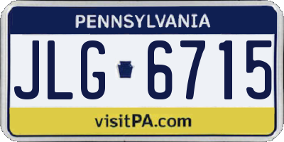 PA license plate JLG6715