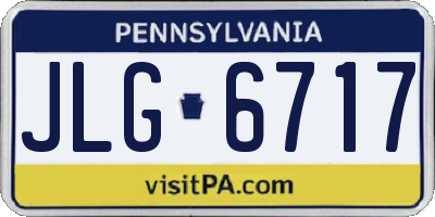 PA license plate JLG6717