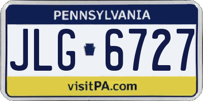 PA license plate JLG6727