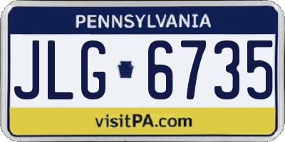 PA license plate JLG6735