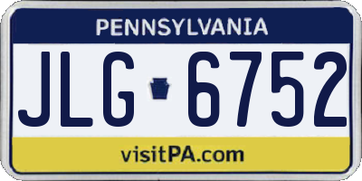 PA license plate JLG6752