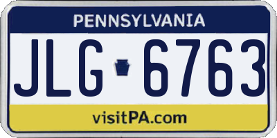 PA license plate JLG6763
