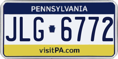 PA license plate JLG6772