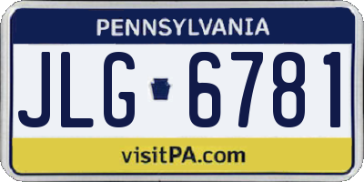 PA license plate JLG6781