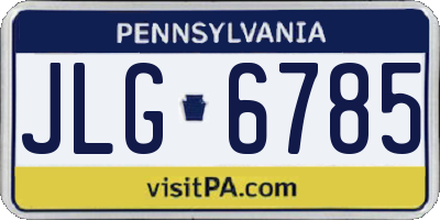 PA license plate JLG6785