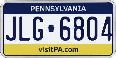 PA license plate JLG6804