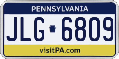 PA license plate JLG6809
