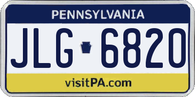 PA license plate JLG6820