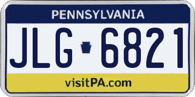 PA license plate JLG6821