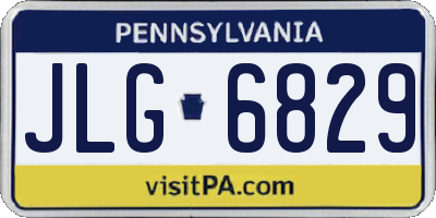 PA license plate JLG6829
