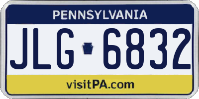 PA license plate JLG6832