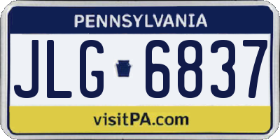 PA license plate JLG6837