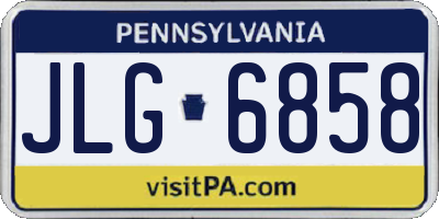 PA license plate JLG6858